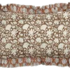 Sierkussen bloemen donker bruin - l55xb35xh10cm