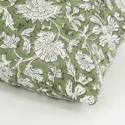 Sierkussen bloemen groen - l55xb35xh10cm