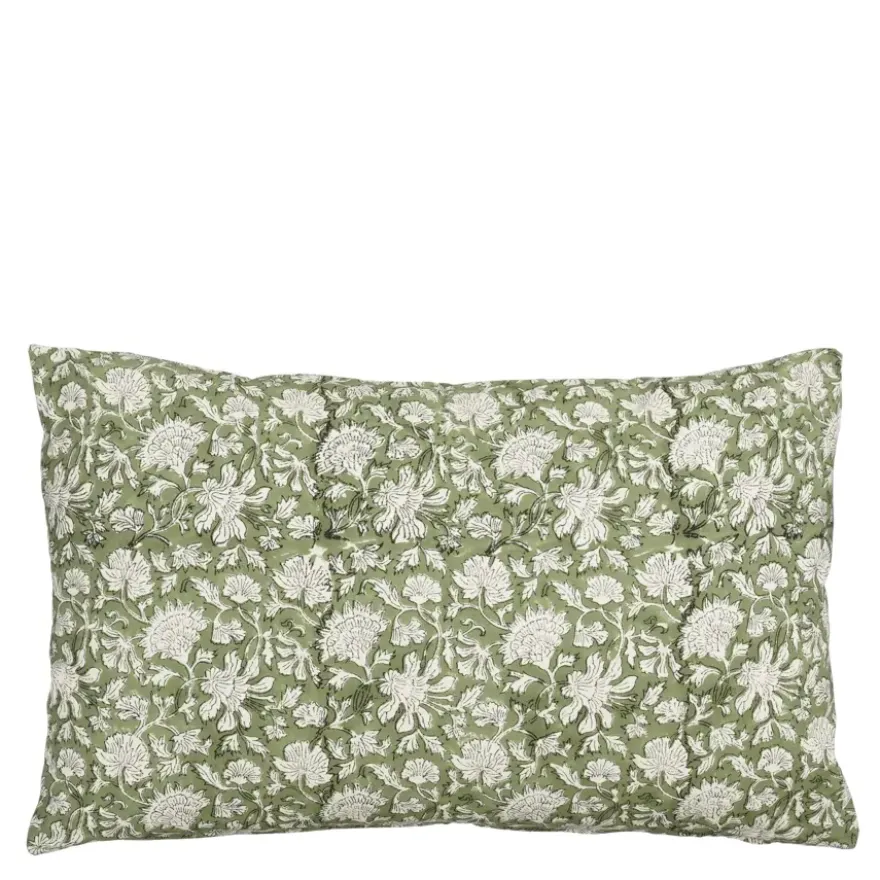 Sierkussen bloemen groen - l55xb35xh10cm