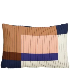 Sierkussen donker bruin patchwork - l55xb35xh10cm
