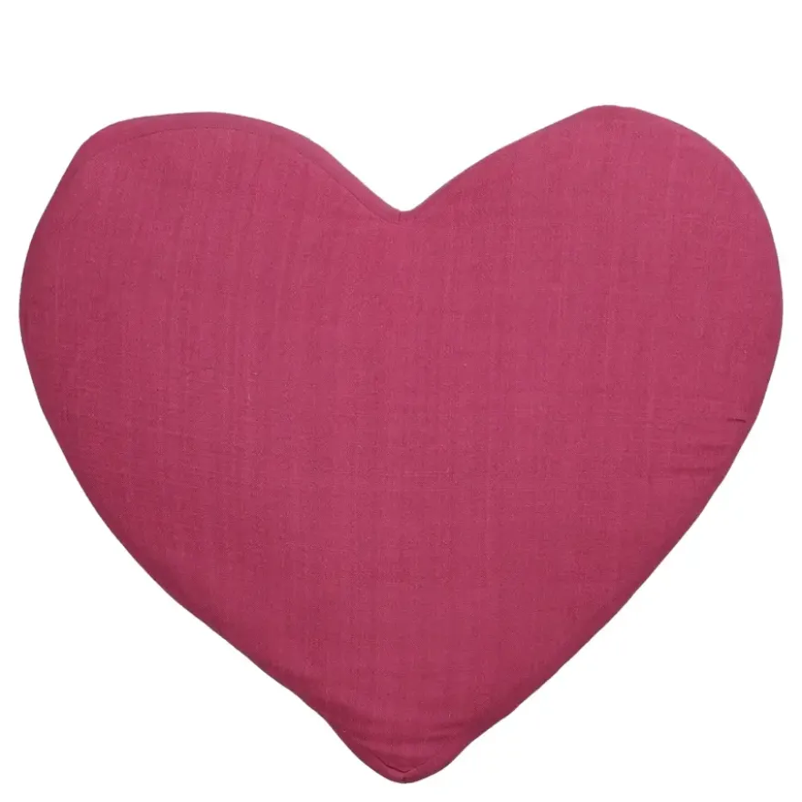 Sierkussen hart donker roze - l50xb45xh8cm