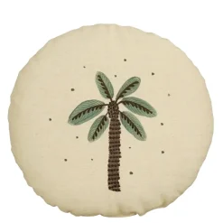 Sierkussen palmboom rond groen - h10xd40cm