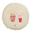 Sierkussen rond popcorn roze - h10xd45cm