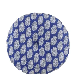 Sierkussen rond ruit blauw - h10xd45cm
