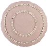 Sierkussen rond schelp l.roze - h10xd45cm
