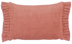 Sierkussen ruffled d.roze - l55xb35xh10cm