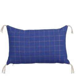 Sierkussen ruit blauw - l55xb35xh10cm