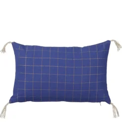 Sierkussen ruit blauw - l55xb35xh10cm
