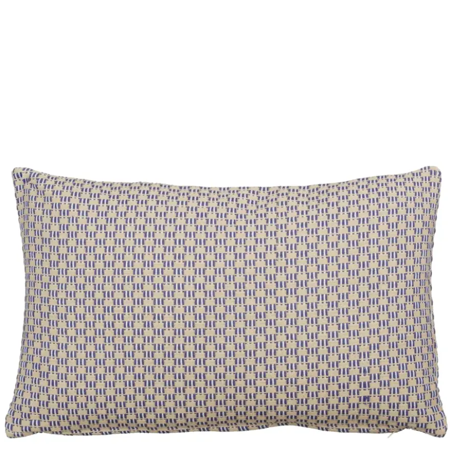 Sierkussen ruit blauw - l55xb35xh10cm