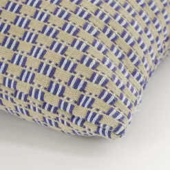 Sierkussen ruit blauw - l55xb35xh10cm