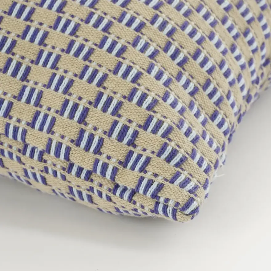 Sierkussen ruit blauw - l55xb35xh10cm