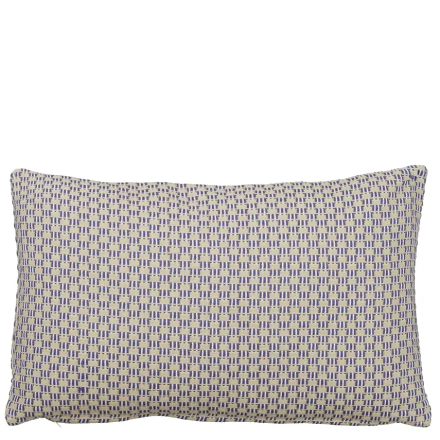 Sierkussen ruit blauw - l55xb35xh10cm