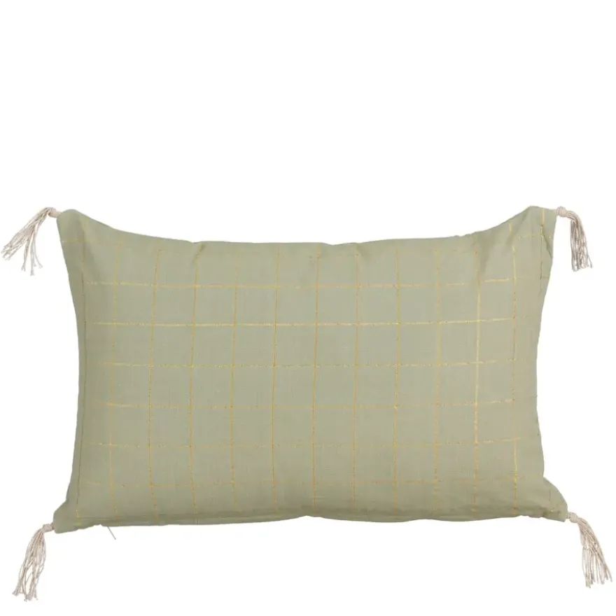 Sierkussen ruit licht groen - l55xb35xh10cm