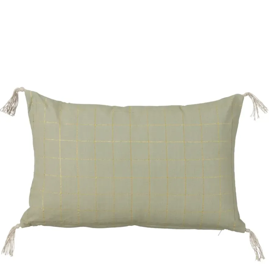 Sierkussen ruit licht groen - l55xb35xh10cm
