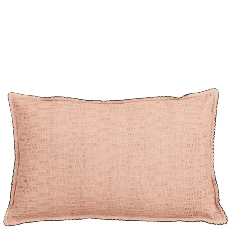 Sierkussen ruit licht roze - l55xb35xh10cm