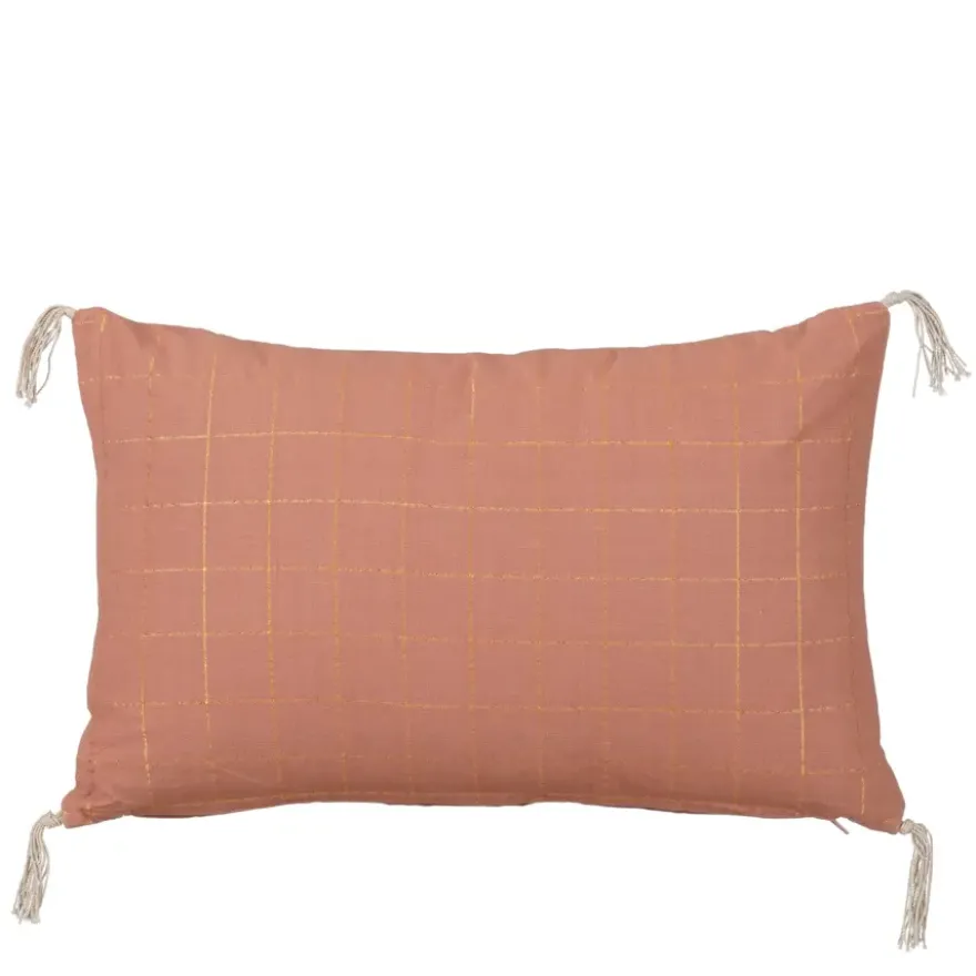 Sierkussen ruit roze - l55xb35xh10cm