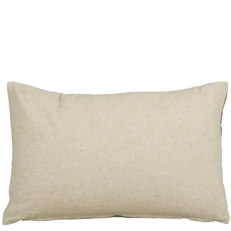 Sierkussen stip donker bruin - l55xb35xh10cm
