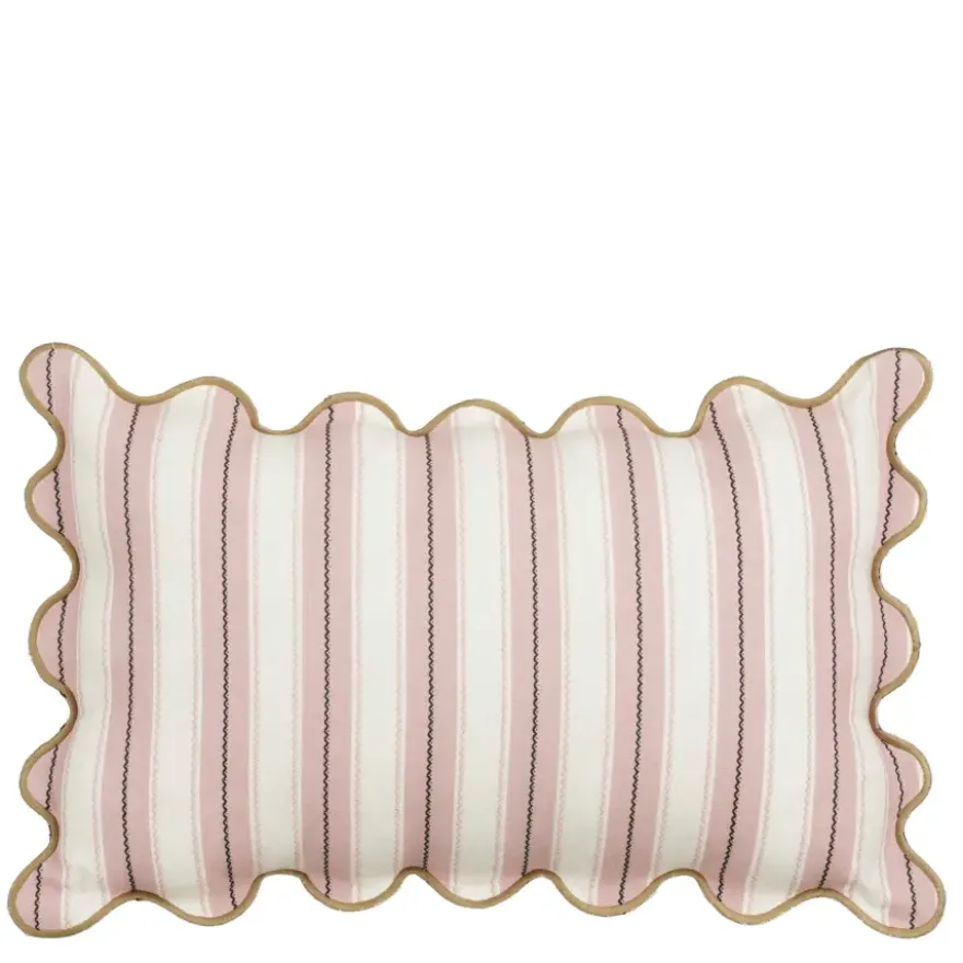 Sierkussen strepen licht roze - l55xb35xh10cm