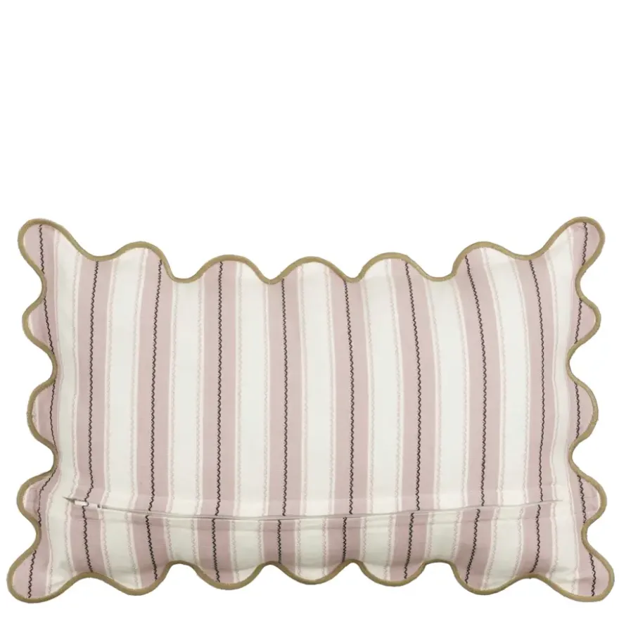 Sierkussen strepen licht roze - l55xb35xh10cm