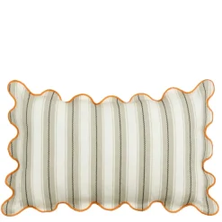 Sierkussen strepen taupe - l55xb35xh10cm