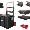 SKIL Gereedschapswagen / gereedschapstrolley met 4-in-1 grote stapelbare gereedschapskoffer set