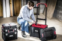 SKIL Gereedschapswagen / gereedschapstrolley met 4-in-1 grote stapelbare gereedschapskoffer set