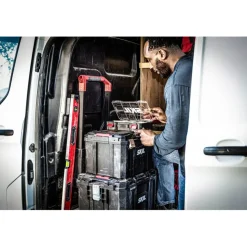 SKIL Gereedschapswagen / gereedschapstrolley met 4-in-1 grote stapelbare gereedschapskoffer set