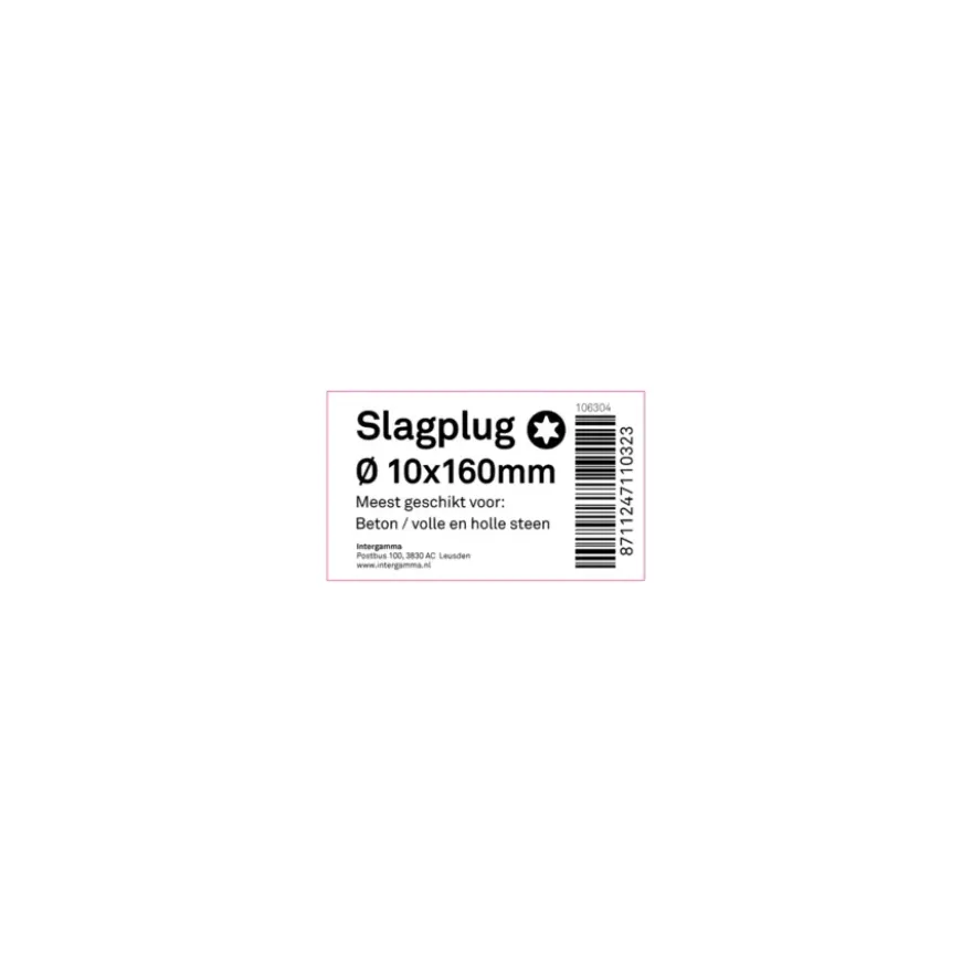 slagplug 10x160mm/ 7x165mm tx 1ST