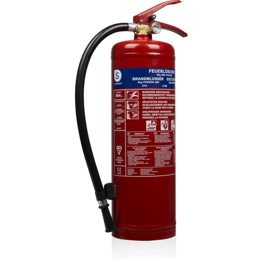 Smartwares Brandblusser BB4 Poeder 4 kg Brandklasse ABC Inclusief ophangbeugel