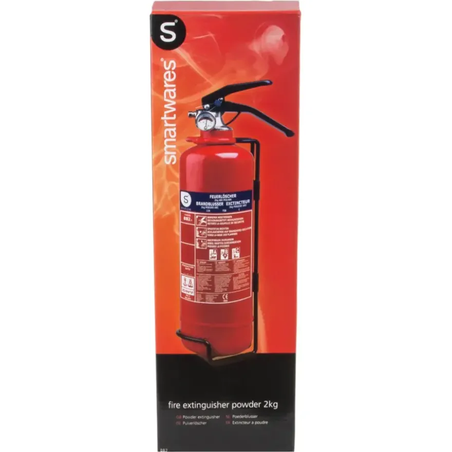 Smartwares Brandblusser BB2 Poeder 2 kg Brandklasse ABC Inclusief Ophangbeugel