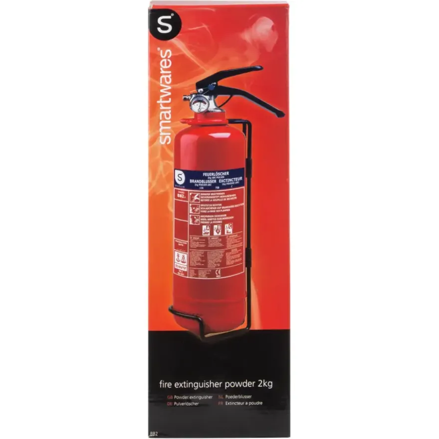 Smartwares Brandblusser BB2 Poeder 2 kg Brandklasse ABC Inclusief Ophangbeugel