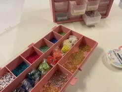 Sorteerdoos met 7 vakken roze