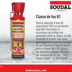 Soudal brandvertragende pur bouwschuim 500 ml