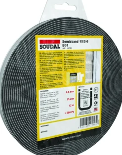 Soudal gecomprimeerde zwelband 2-6mm, 15mm breed en 12m lang