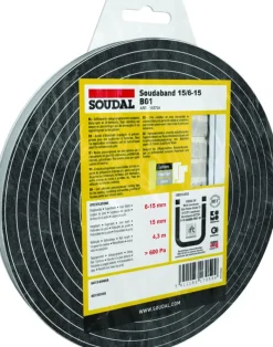 Soudal gecomprimeerde zwelband 6-15mm, 15mm breed en 4,3m lang