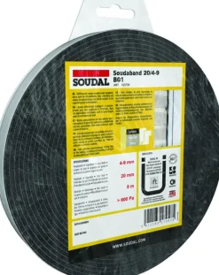 Soudal gecomprimeerde zwelband 4-9mm, 20mm breed en 8m lang
