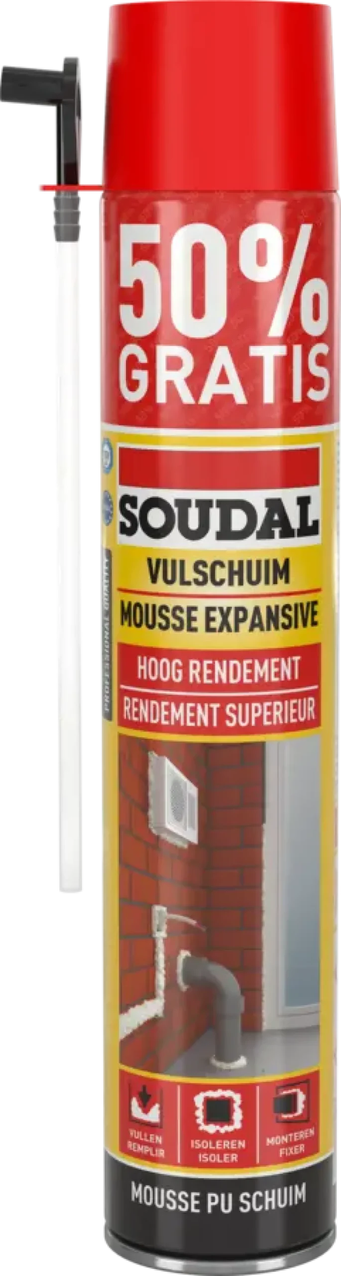 Soudal PU-schuim 750 ml (250 ml gratis)