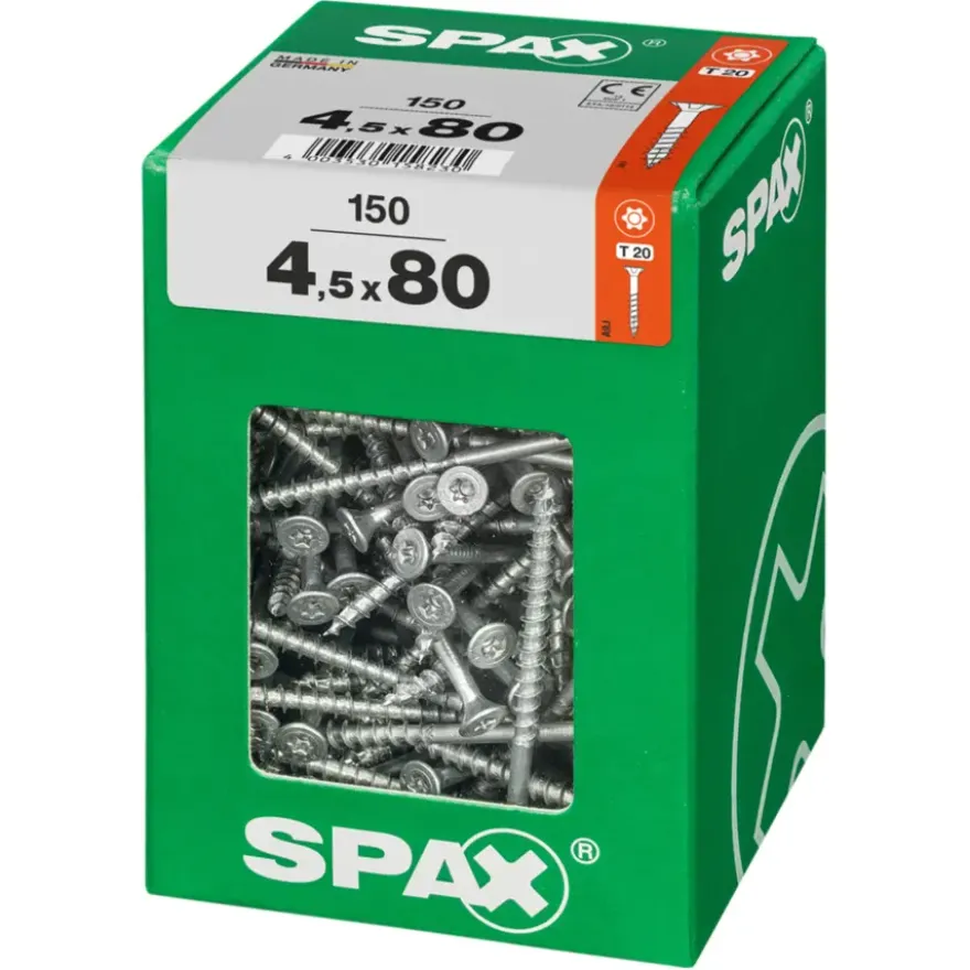 Spax schroef T-Star Plus geel 4,5x80 mm 150 stuks