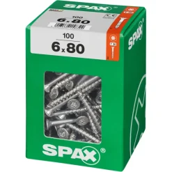 Spax schroef T-Star Plus geel 6x80 mm 100 stuks