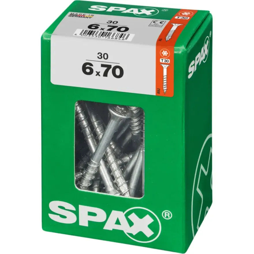 Spax schroef T-Star Plus geel 6x70 mm 30 stuks