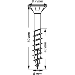 Spax schroef T-Star Plus geel 5x80 mm 150 stuks