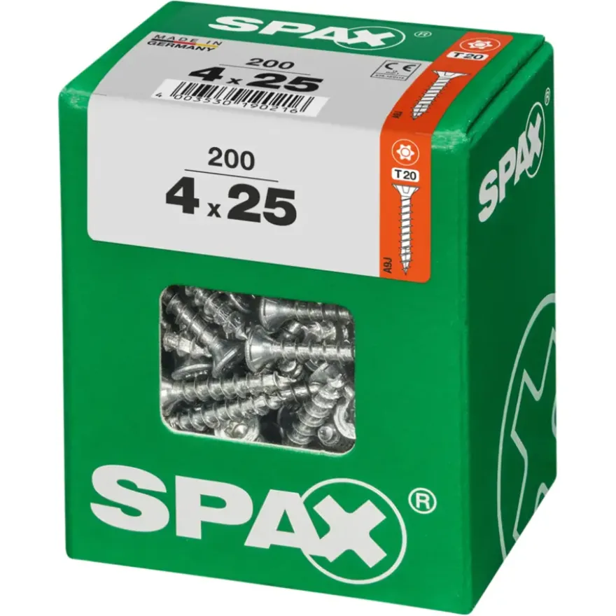 Spax schroef T-Star Plus geel 4x25 mm 200 stuks