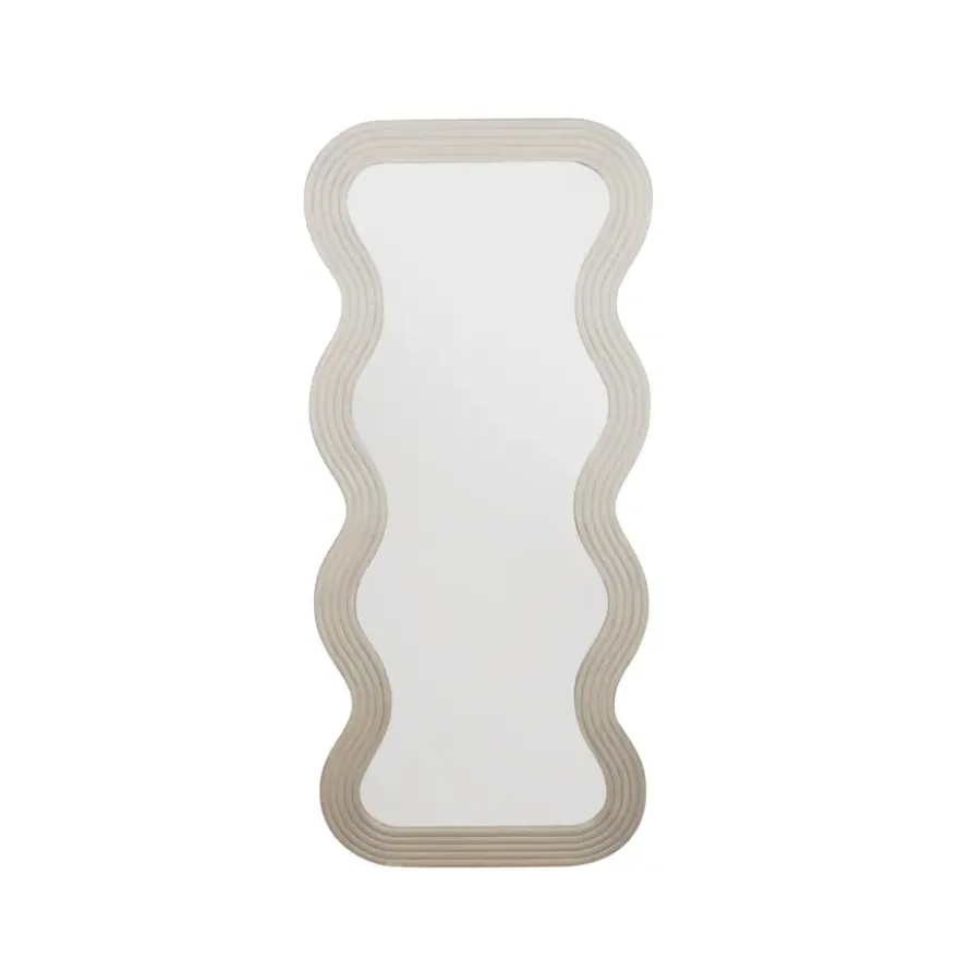 Spiegel houten frame beige 60x135x2,2cm