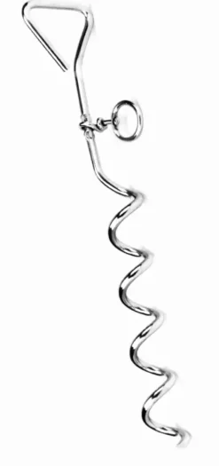 Spiralen grondpen 42 cm verchroomd