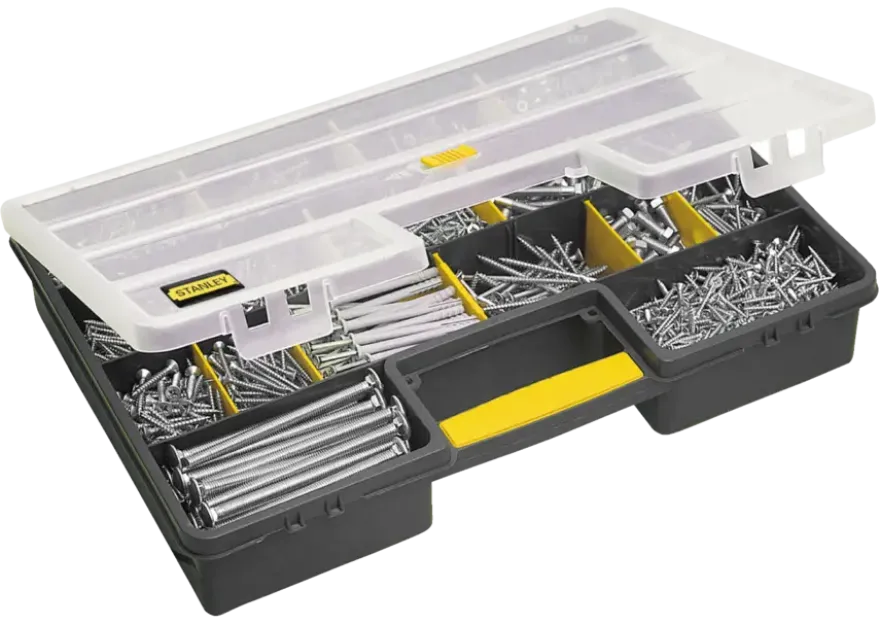 Stanley assortimentsdoos 25-vaks 32,5x46x8 cm met flexibele indeling