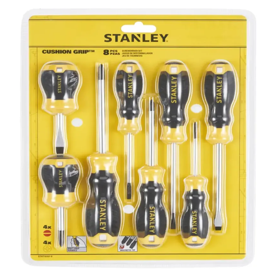 Stanley schroevendraaierset Cushiongrip 8 delig