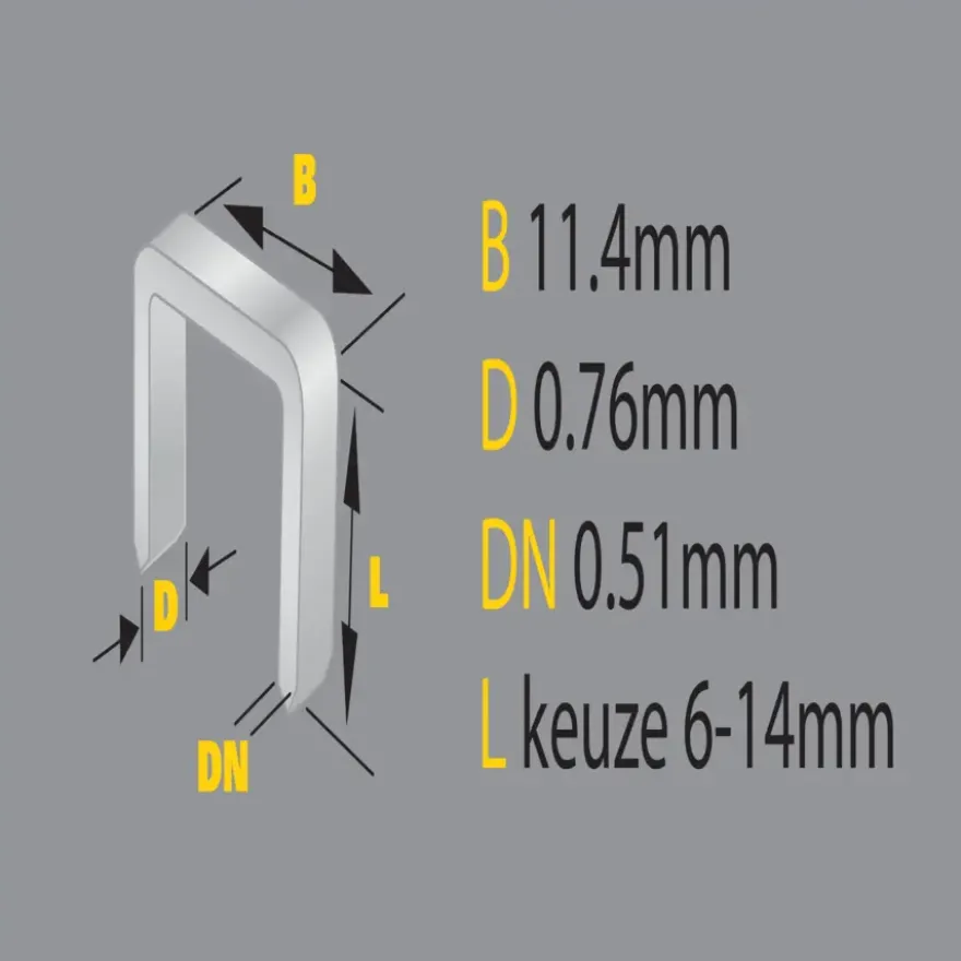 Stanley nieten type a 11.4x8mm 1000st