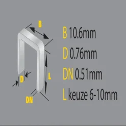 Stanley nieten type h 10.6x8mm 1000st