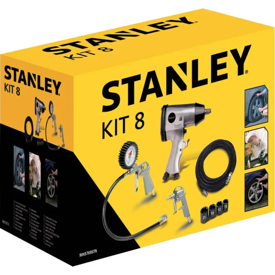 STANLEY pneumatische luchtset voor bandenwissel 8-delig