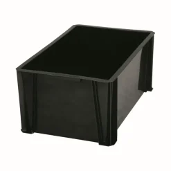 Stapelbare opbergbox Heavy Duty 36 liter zwart